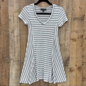 Living Doll grey and white striped skater dress